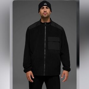 ALO Yoga Men's Black Zip-Up polar tech fleece